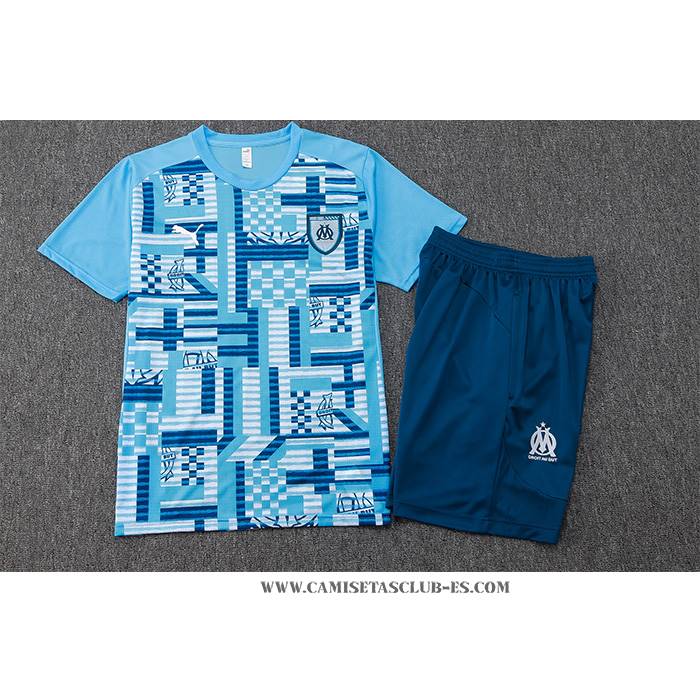 Chandal del Olympique Marsella 24-25 Manga Corta Azul - Pantalon Corto